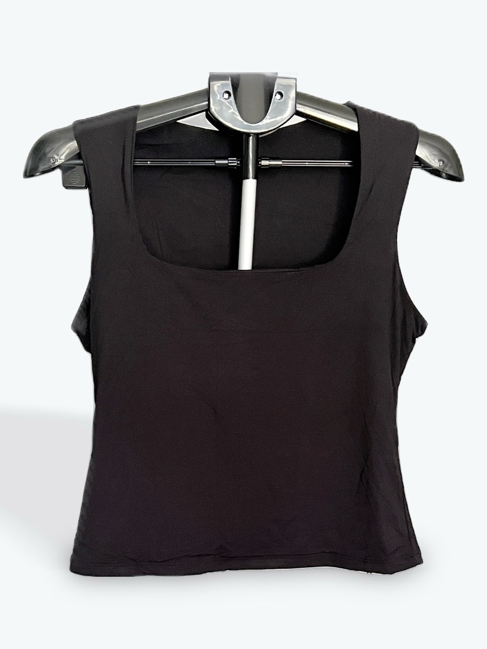 Commense Black Square-Neck Tank Top